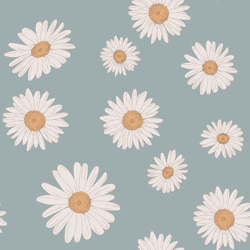 Papel de Parede Tuscan Daisies Blue – Dekornik – imagem 1