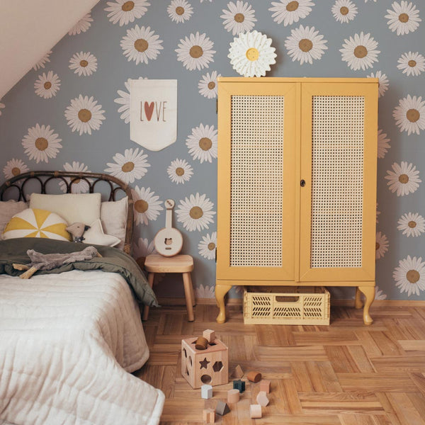 Papel de Parede Tuscan Daisies Blue – Dekornik – imagem 2