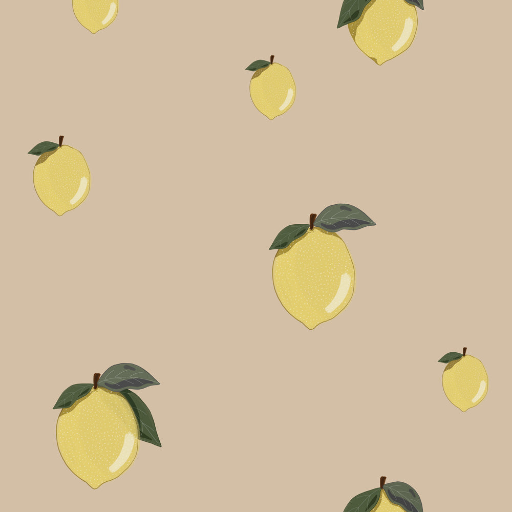 Papel de Parede Little Lemons Beige – Dekornik – imagem 1