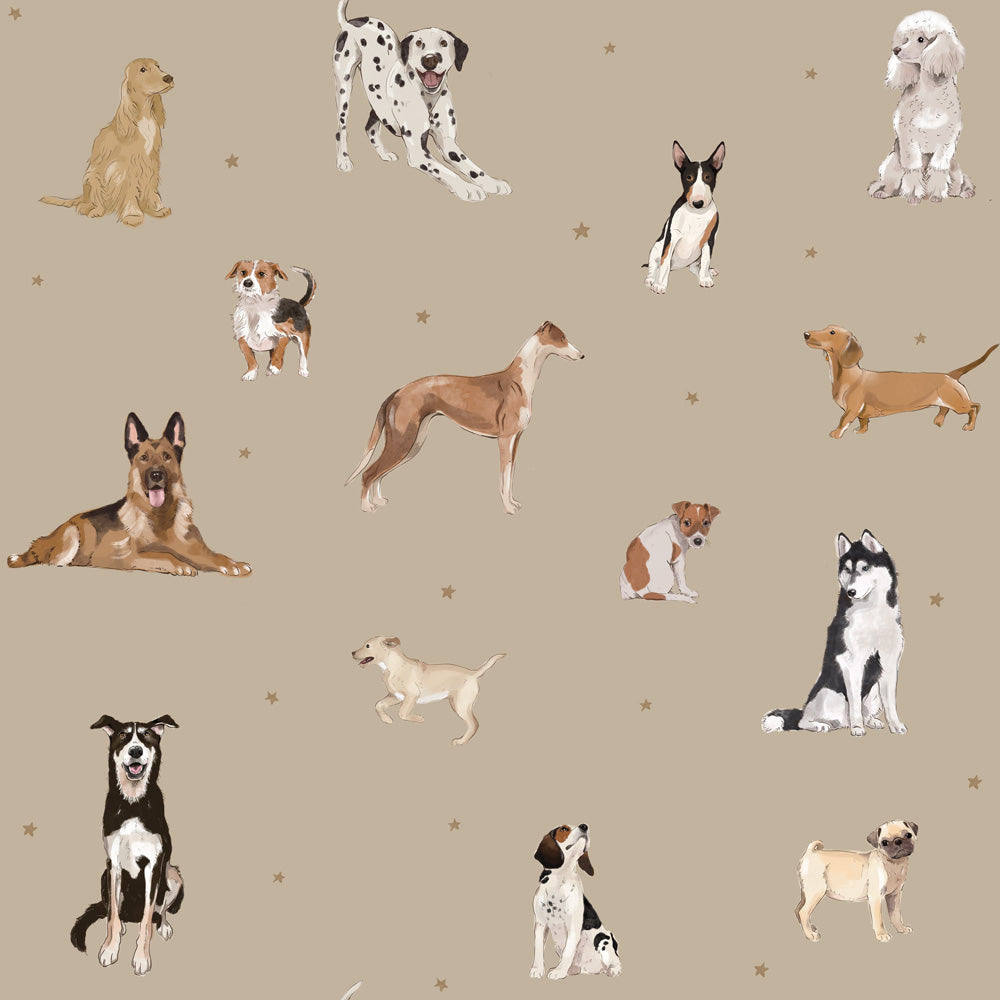 Papel de Parede Dogs are The Best Beige – Dekornik – imagem 1