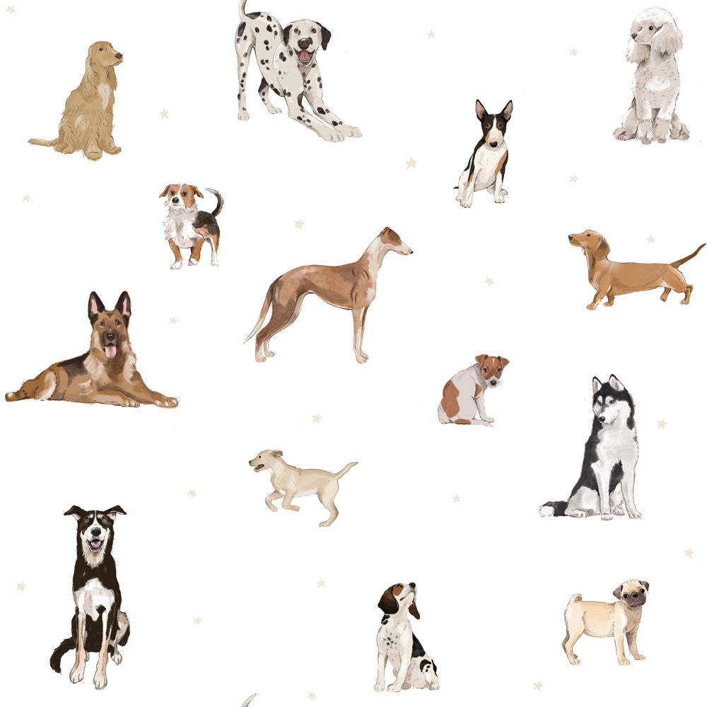 Papel de Parede Dogs are The Best White – Dekornik – imagem 1