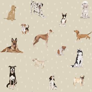 Papel de Parede Dogs are The Best Beige with Dots – Dekornik – imagem 1