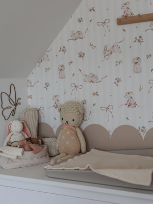 Papel de Parede Pink Rabbits On Stripes – Dekornik – imagem 4