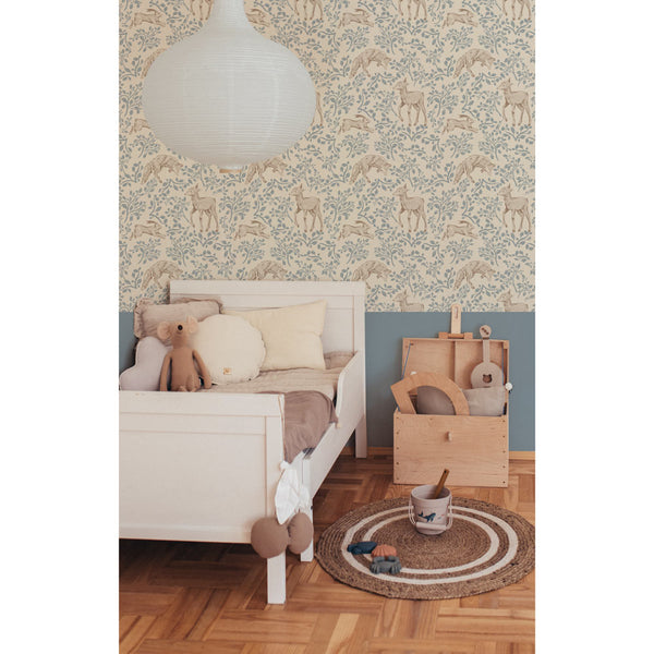 Papel de Parede Forest animals and fairytale beige – Dekornik – imagem 2