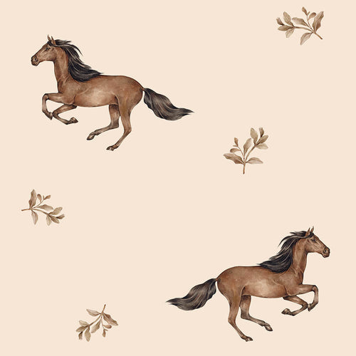 Papel de Parede Horses Beige – Dekornik – imagem 1