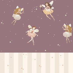 Papel de Parede Fairies Plum And Stripes – Dekornik – imagem 1