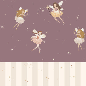 Papel de Parede Fairies Plum And Stripes – Dekornik – imagem 1