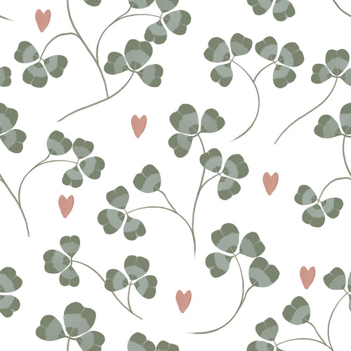 Papel de Parede Pastel Clover and Hearts – Dekornik – imagem 1
