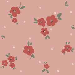 Papel de Parede Floral Draw Pink Red – Dekornik – imagem 1