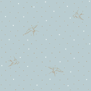 Papel de Parede Swallows on blue – Dekornik – imagem 1