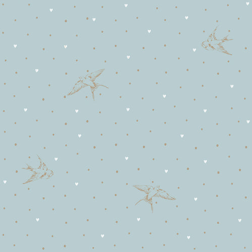 Papel de Parede Swallows on blue – Dekornik – imagem 1