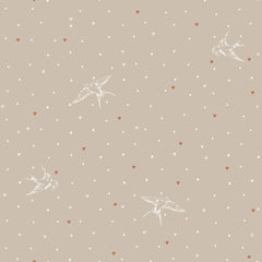 Papel de Parede Swallows on beige – Dekornik – imagem 1
