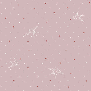 Papel de Parede Swallows on pink – Dekornik – imagem 1
