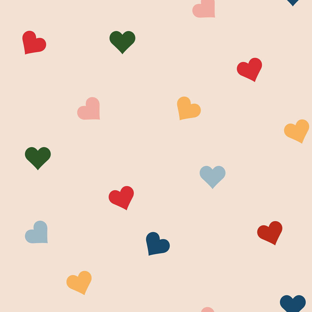 Papel de Parede Hearts in all colours – Dekornik – imagem 1