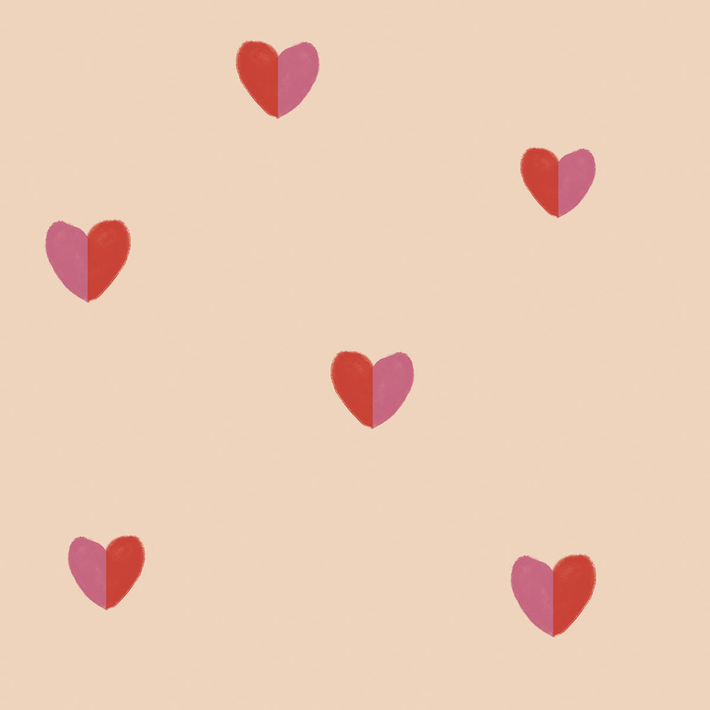 Papel de Parede Hearts Draw Two colours – Dekornik – imagem 1