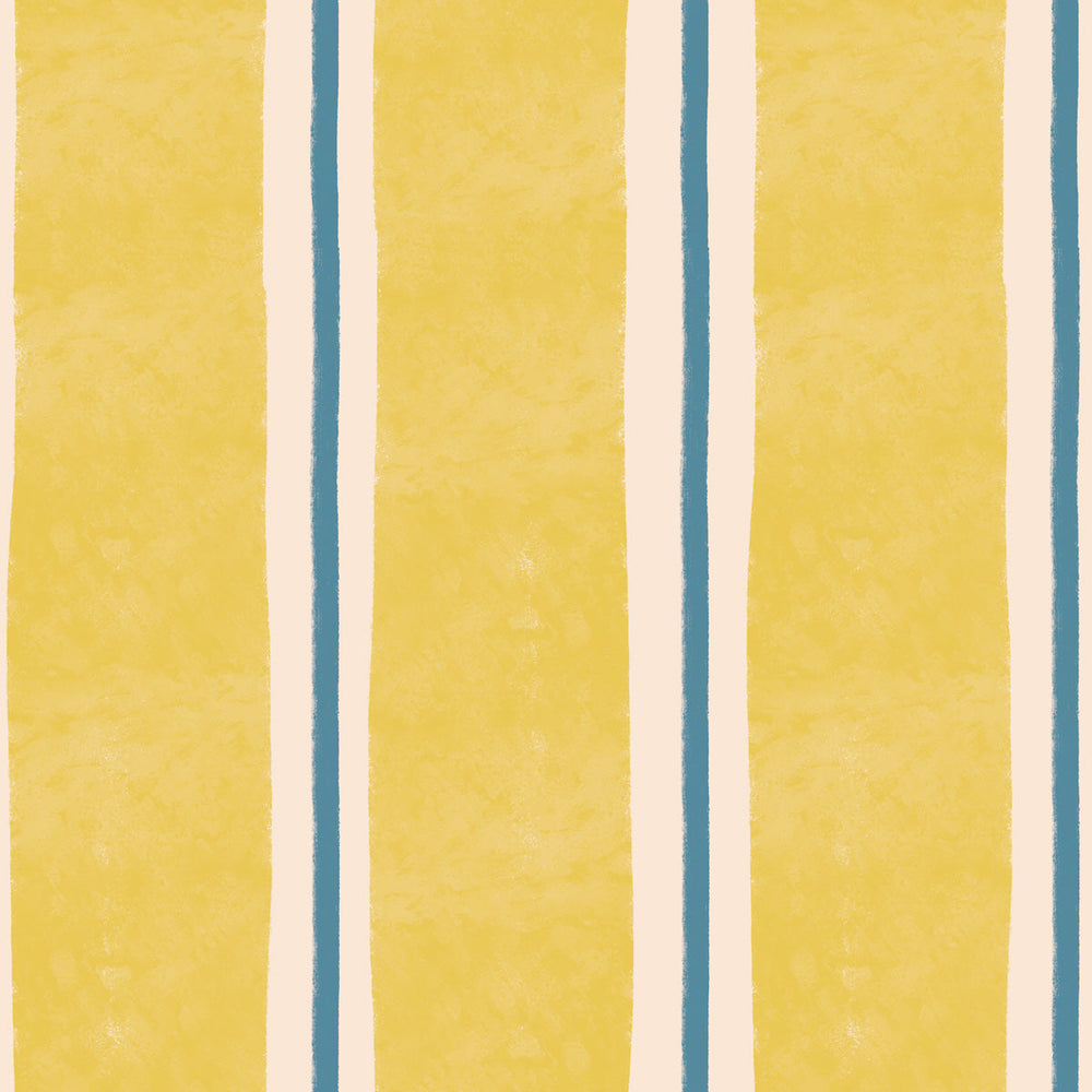 Papel de Parede Stripes Draw Yellow Blue – Dekornik – imagem 1