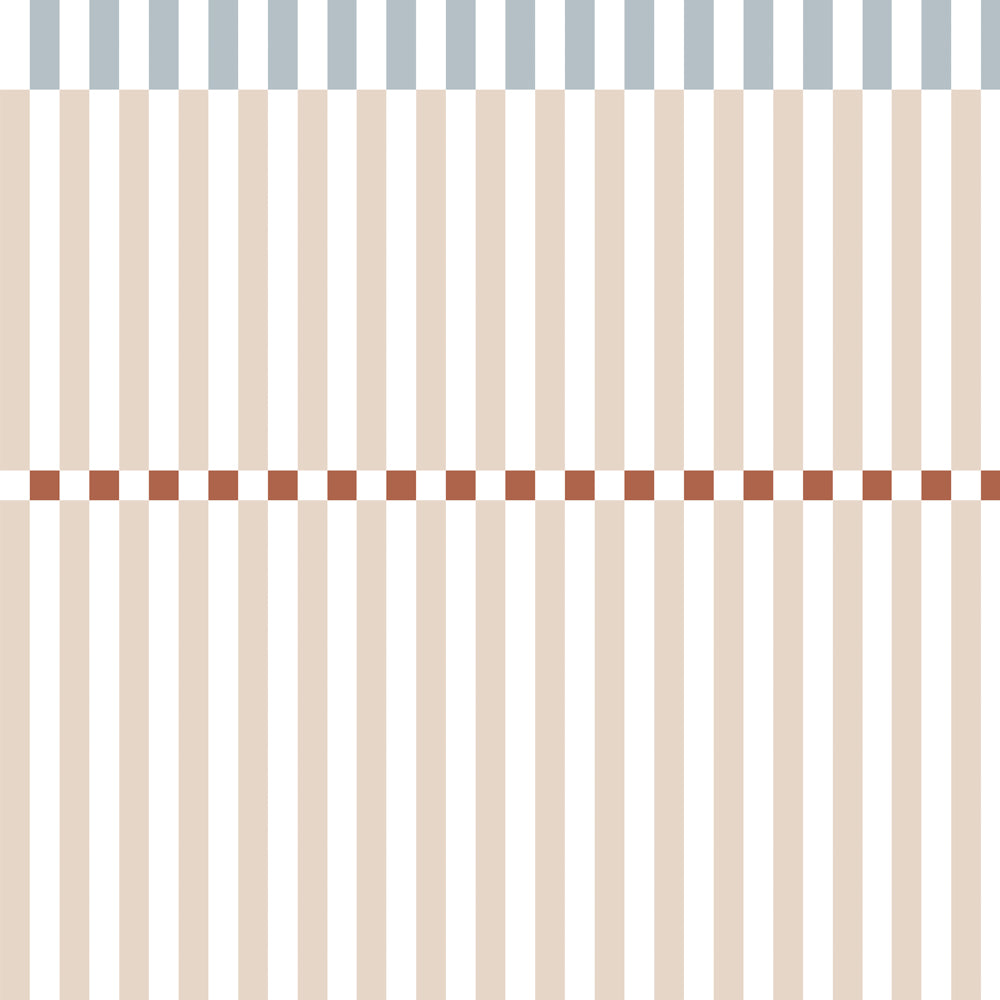 Papel de Parede Stripes nostalgia beige blue – Dekornik – imagem 1