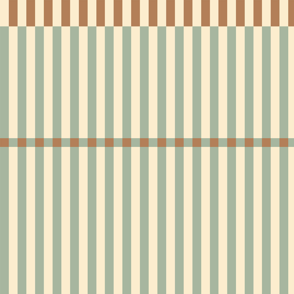 Papel de Parede Stripes nostalgia green vintage – Dekornik – imagem 1