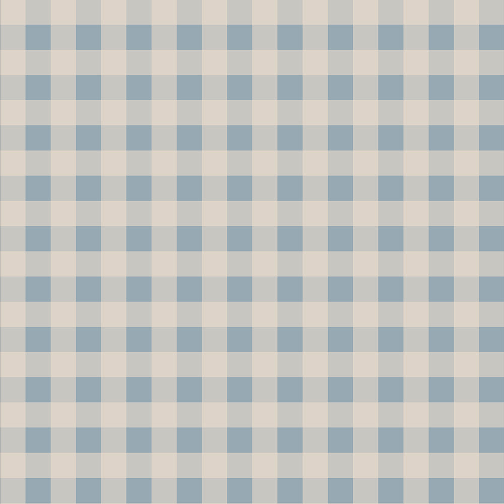 Papel de Parede Check minimini blue cream – Dekornik – imagem 1