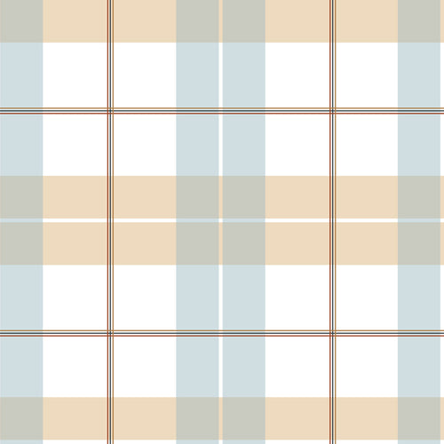 Papel de Parede Check maxi beige blue red – Dekornik – imagem 1