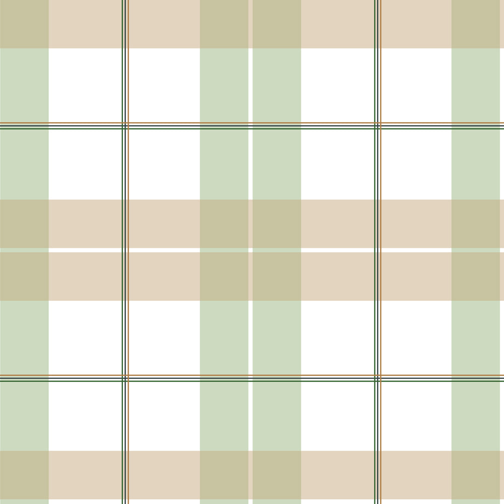 Papel de Parede Check maxi beige green – Dekornik – imagem 1