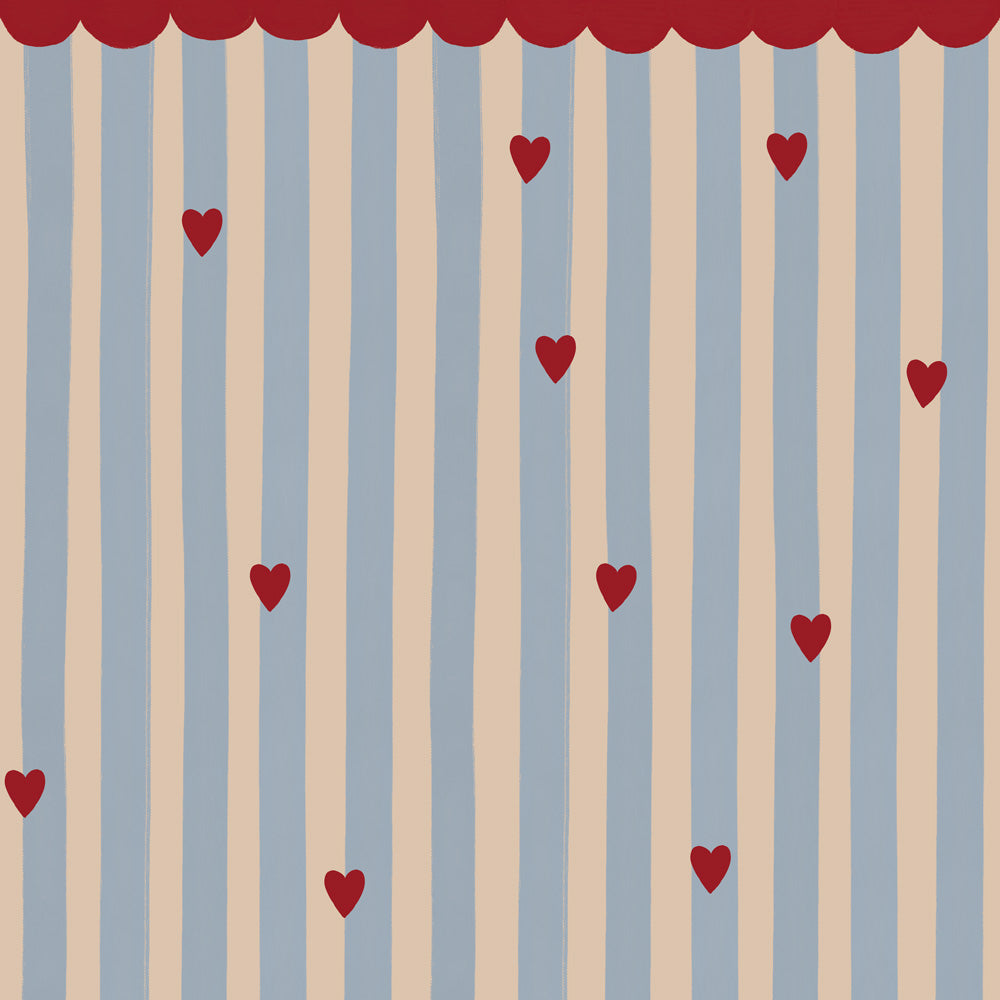 Papel de Parede French hearts stripes – Dekornik – imagem 1