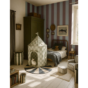 Papel de Parede Wide stripes classy brown and misty blue – Dekornik – imagem 5