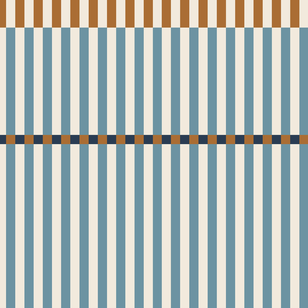 Papel de Parede Stripes happy blue and honey – Dekornik – imagem 1