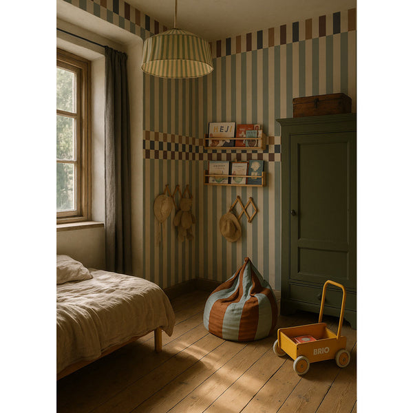 Papel de Parede Stripes happy green and 3 colours – Dekornik – imagem 2