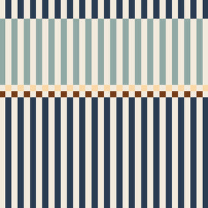 Papel de Parede Stripes happy 2 colours navy blue and mint – Dekornik – imagem 1