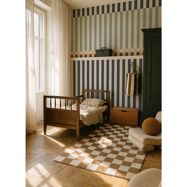 Papel de Parede Stripes happy 2 colours navy blue and mint – Dekornik – imagem 3