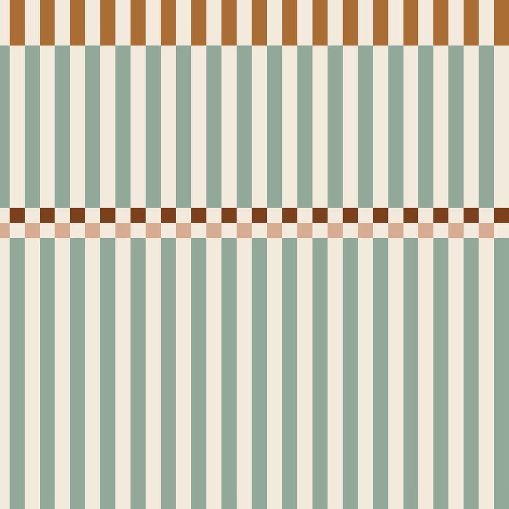 Papel de Parede Stripes happy green and cherry – Dekornik – imagem 1