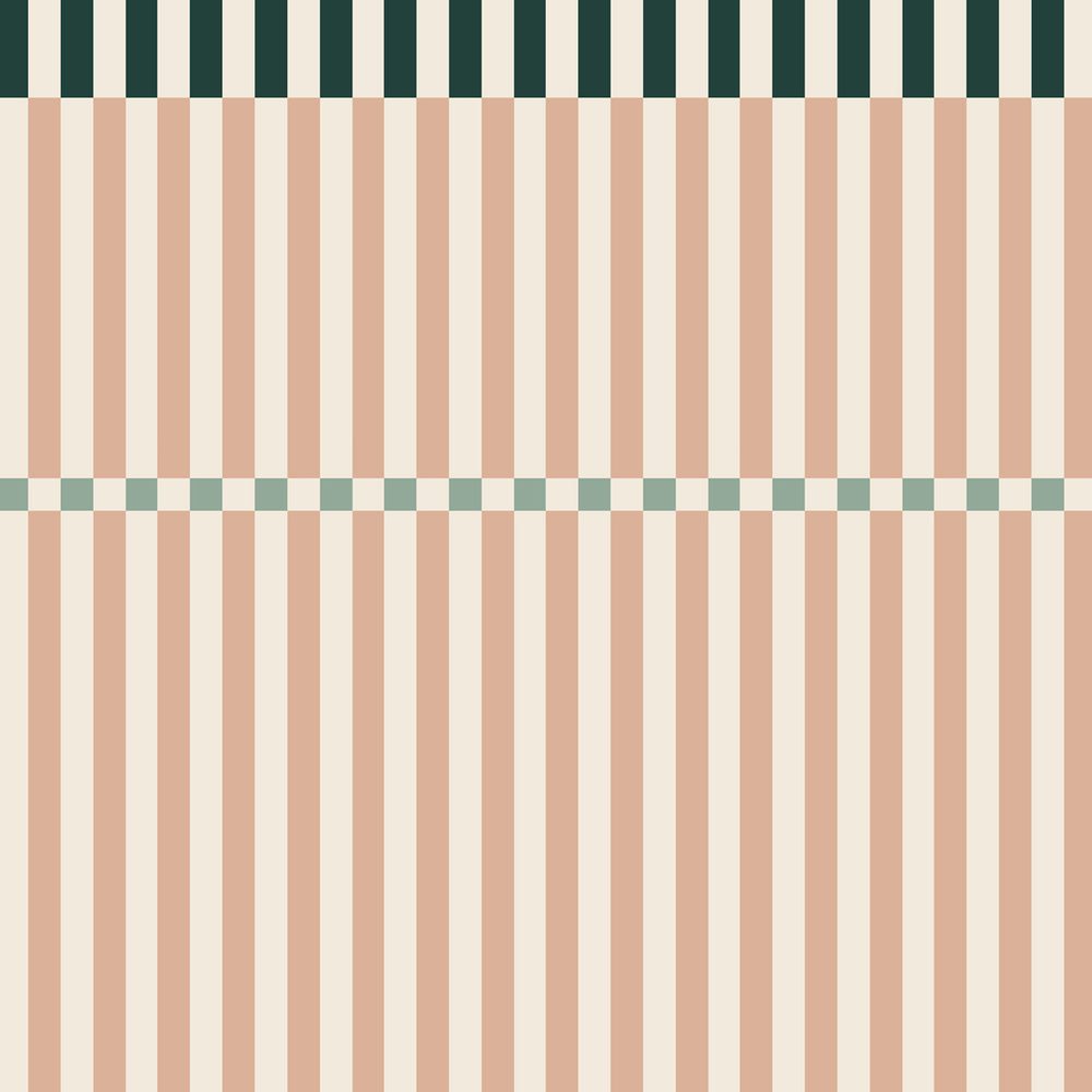 Papel de Parede Stripes happy cherry pink and green – Dekornik – imagem 1