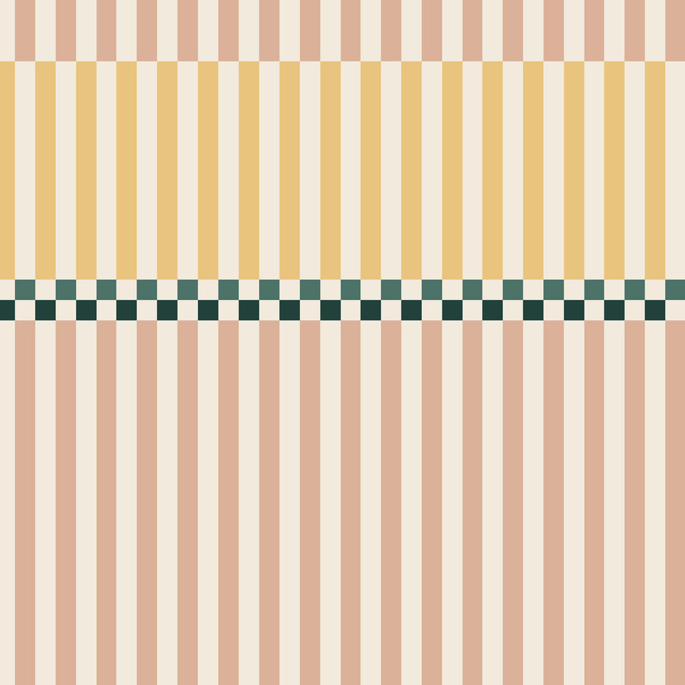 Papel de Parede Stripes happy cherry pink and sunny yellow – Dekornik – imagem 1