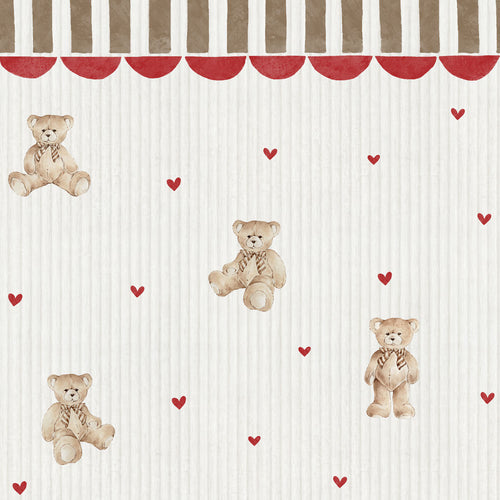 Papel de Parede Teddy bears with ornament – Dekornik – imagem 1