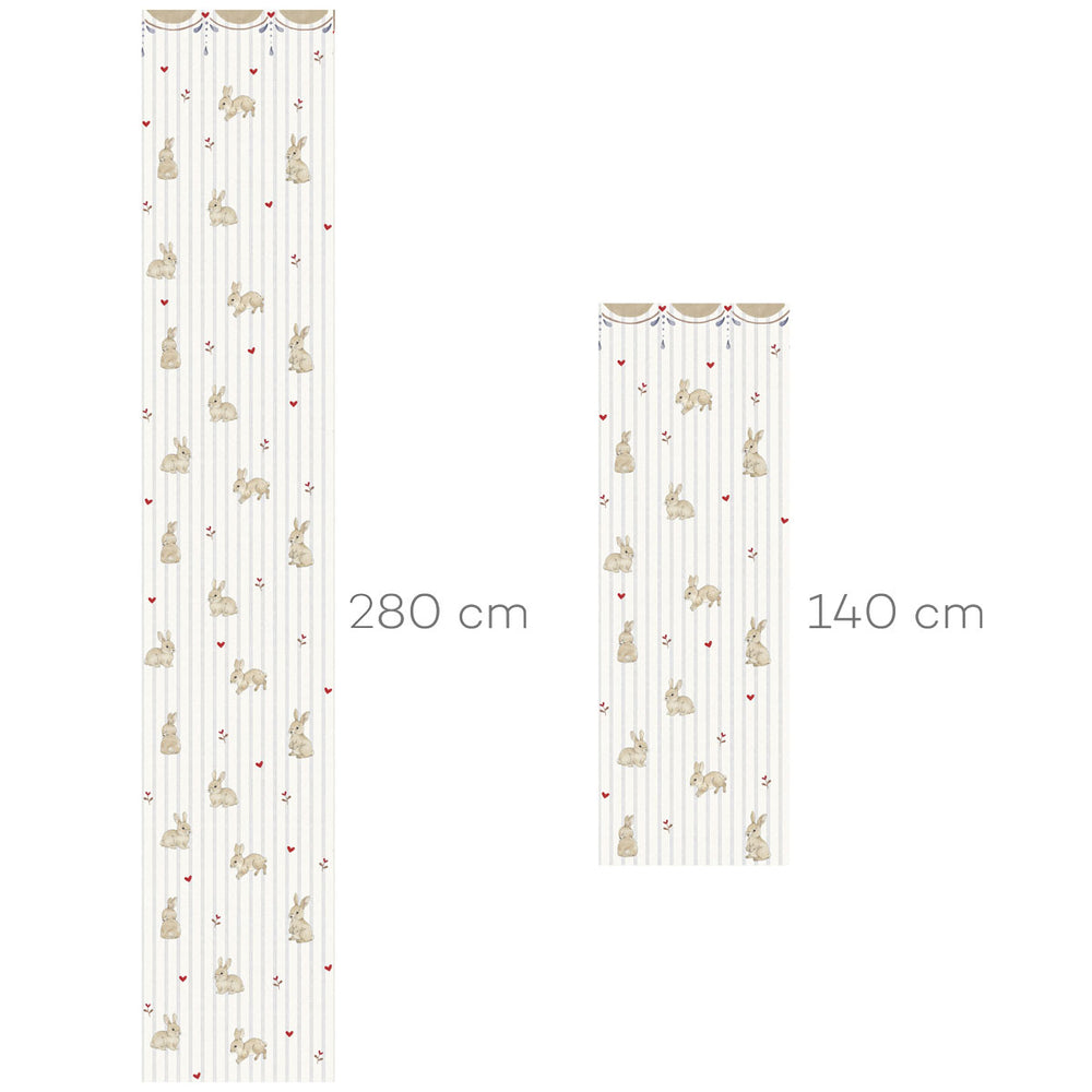 Papel de Parede Rabbits hearts with ornament – Dekornik – imagem 1