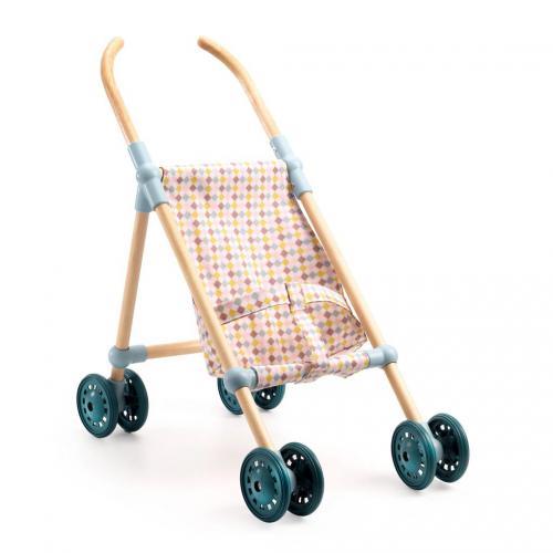 Djeco Little Cubes — Carrinho de Madeira para Bonecas, 44 cm