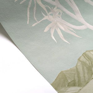 Mural Desert — Verde Areia Sian Zeng — detalhe do padrão