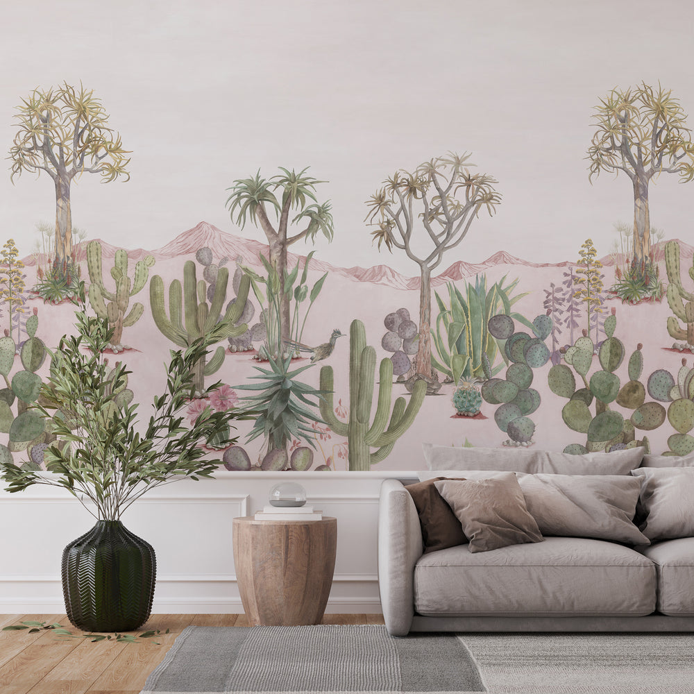Mural Desert — Rosa Areia Sian Zeng — imagem de ambiente