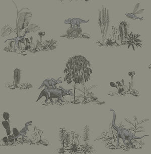 Papel de Parede Dino — Cinzento Sian Zeng