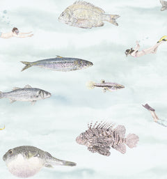 Papel de Parede Fish — Azul/Verde Sian Zeng