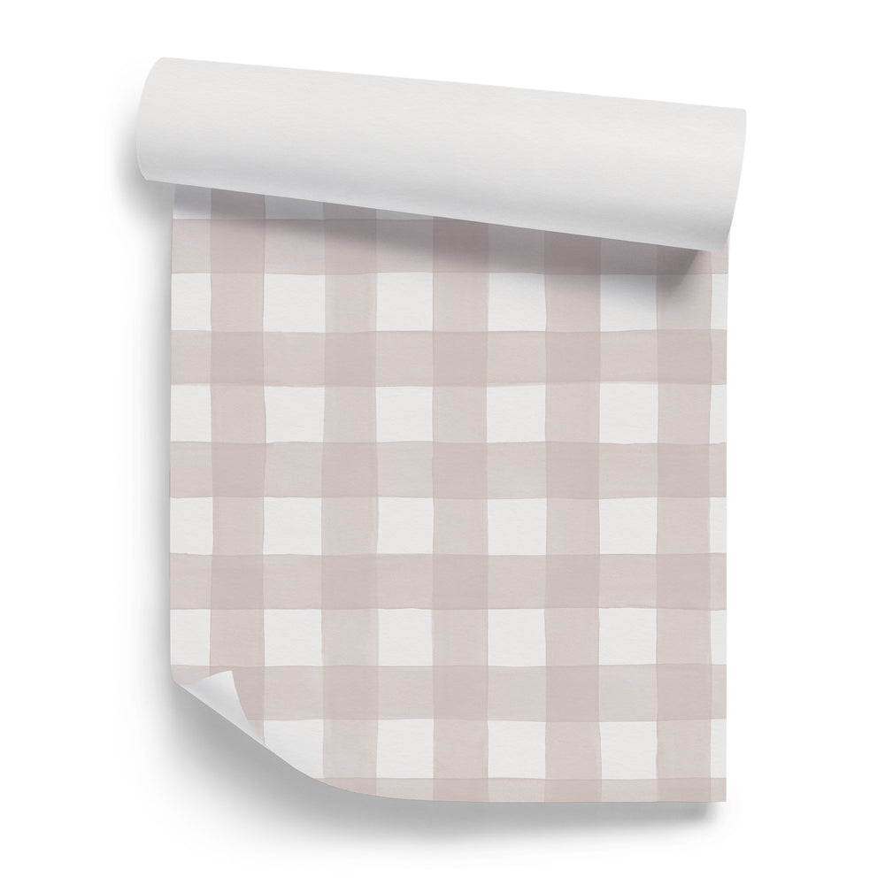 Papel de Parede Gingham — Castanho Sian Zeng
