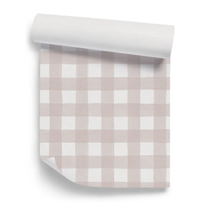 Papel de Parede Gingham — Castanho Sian Zeng