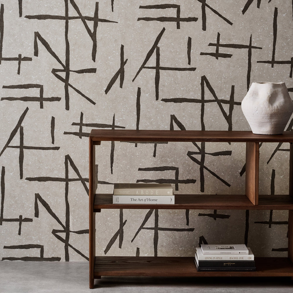 Papel de parede Harlequin Dolmens na cor Onyx/Limestone