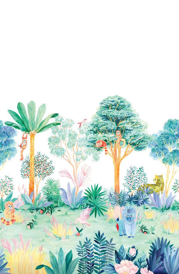 Mural Jungle — Multicolor Sian Zeng — detalhe do padrão