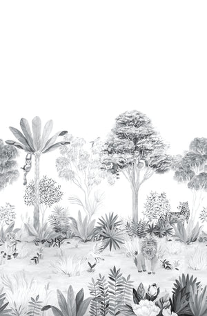 Mural Jungle — Cinzento Sian Zeng — imagem de ambiente