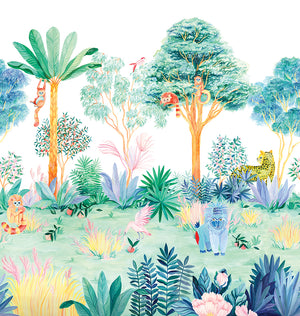 Mural Jungle — Multicolor Sian Zeng — imagem de ambiente