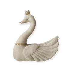 Cisne de linho natural com coroa – Love Me Decoration