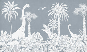 Mural Monochrome Dino | Kikki Belle – Blue