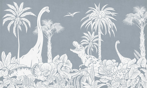 Mural Monochrome Dino | Kikki Belle – Blue